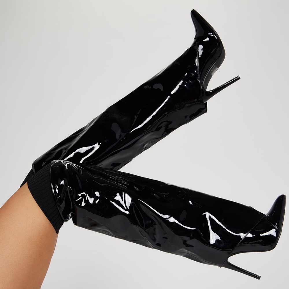 Felt a vibe over the knee heeled boots